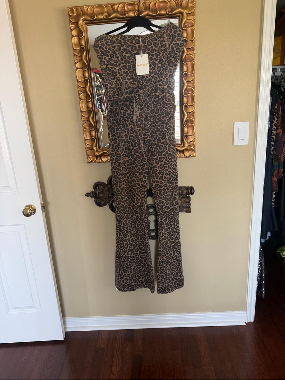Show Me Your MuMu Brown Leopard Boot-Cut Jumpsuit